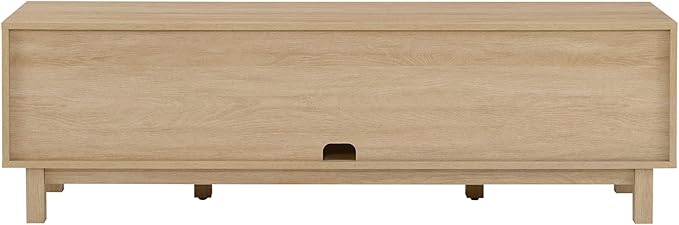 Walker Edison Tage Modern Pull-Open Door Low Stand for TVs up to 65 Inches, 58 Inch, Coastal Oak