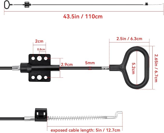 yuntop Sofa Recliner Cables Sofa and Reclined Chair Replacement Part D Ring Couch Recliner Pull Handle with S Tip for Cable Total Length 36.5 Inch Exposed Length 5Inch (1 Pack Black)