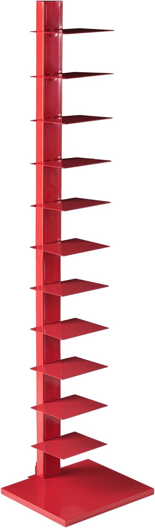 SEI Furniture Stewartby Spine Tower Shelf - Valiant Poppy, Red