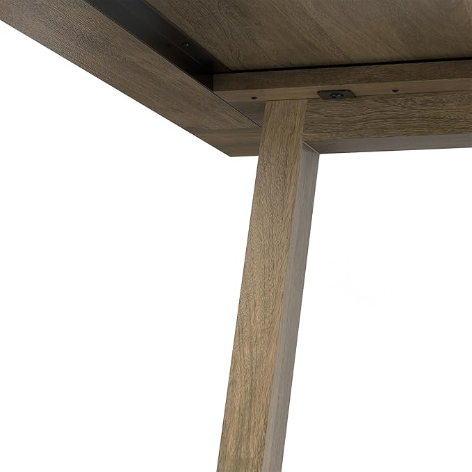 SIMPLIHOME Whitley Dining Table - 72 inch Wide Solid Mango Rectangular Kitchen Table with Trestle Base in Grey Wash, Modern Farmhouse Style for Dining Room or Family Room, Seats 6