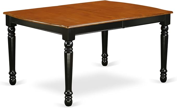 East West Furniture DOKE9-BCH-LC 9 Piece Dining Table Set Includes a Rectangle Dining Room Table with Butterfly Leaf and 8 Faux Leather Upholstered Chairs, 42x78 Inch, Black & Cherry
