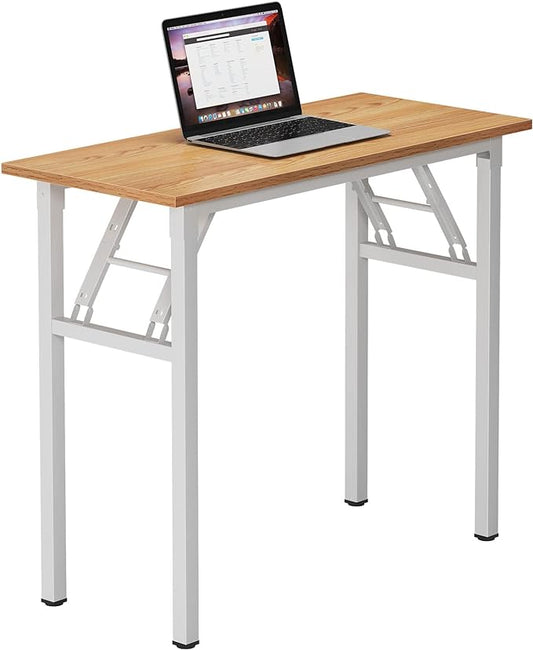Need Small Desk 31 1/2" No Assembly Foldable Writing Table,Sturdy and Heavy Duty Folding Computer Desks for Small Space/Home Office/Dormitory AC5BW(80 * 40)