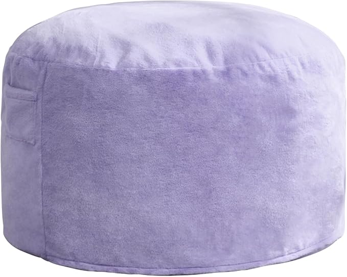 Hobestluk 3FT Bean Bag Chairs for Adults Large Beanbag Chair with Plush Faux Fur Cover Big Bean Bag Chair for Living Room Bedroom Dorm Office -Purple (36” x 36” x 22”)