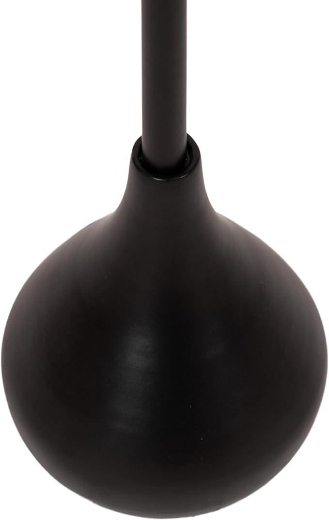 Kate and Laurel Hersi Decorative Modern Pedestal Drink Table; 7 x 7 x 20; Black; Cast Aluminum Mini Table with Teardrop Base for Use as Small Plant Stand or Living Room Martini Table