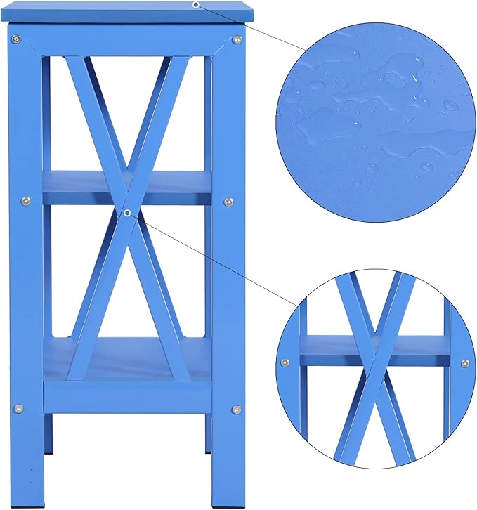 VECELO Modern Nightstands X-Design Side End Table Night Stand with Storage Shelf for Bedroom,Living Room,