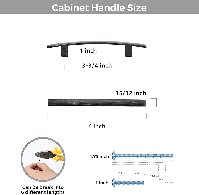 30 Pack Cabinet Handles 3.75" Hole Center - Curved Cabinet Pulls Oil Rubbed Bronze Drawer Pulls for Kitchen Cupboard Solid Hardware for Dresser Drawer Arch Hardware