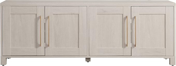 Henn&Hart Rectangular TV Stand for TV's up to 80" in Alder White, TV Stands for the Living Room