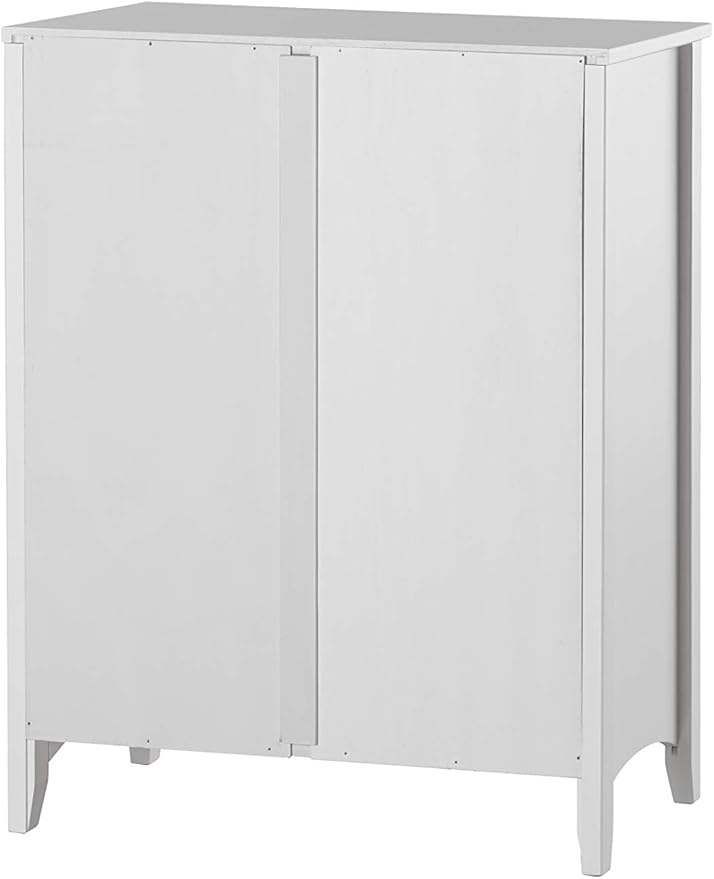 Shaker Style 3 Shelf Bookcase / Solid Wood / 36" High / Adjustable Shelving / Closed Back / Display Bookshelf for Living Room, Bedroom, Home and Office, White