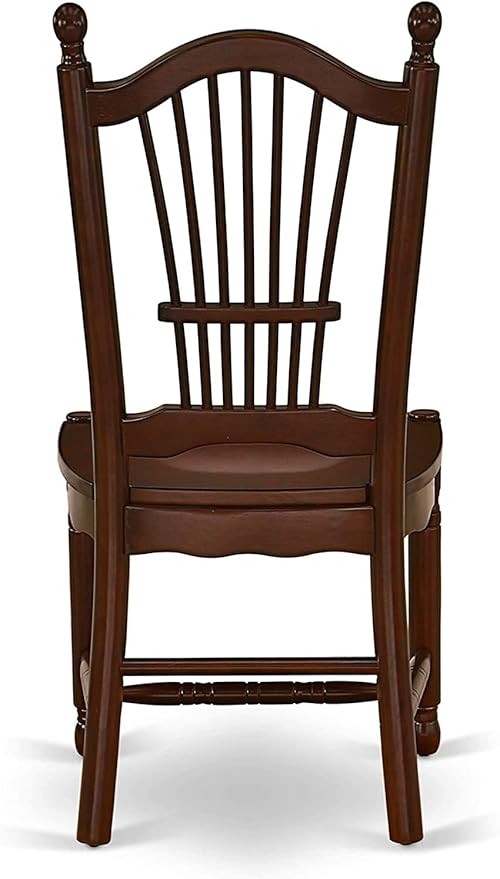East West Furniture DODO7-MAH-W 7 Piece Modern Dining Table Set Consist of a Rectangle Wooden Table with Butterfly Leaf and 6 Dining Room Chairs, 42x78 Inch, Mahogany