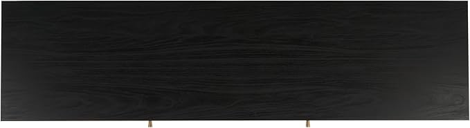 SAFAVIEH Claude TV Stand for up to 65" Flatscreen – Black, 2 Sliding Doors with Interior Storage, 2 Open Shelves, Entertainment Media Console (MED9610B)