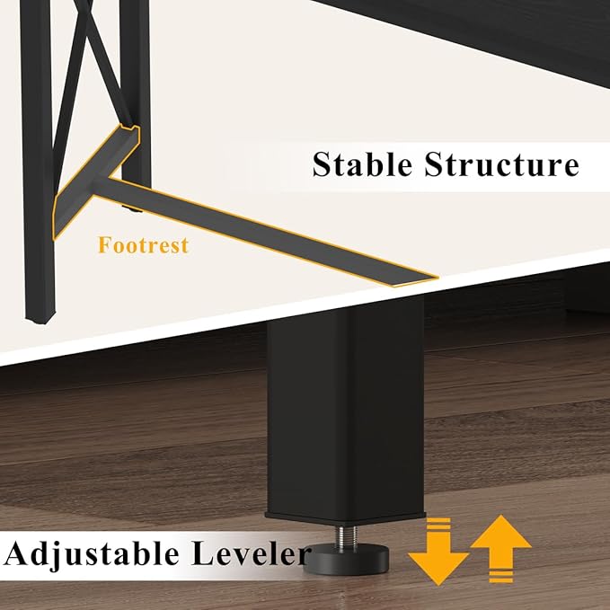 BON AUGURE Bar Table, 55 in Counter Height Pub Table, Tall Narrow Behind Couch Sofa Table, High Top Wood Long Console Tables for Home, Living Room (Black Oak)