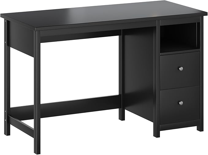 Desk with Drawers,Modern Small Computer Desk for Home Office with Storage Drawers, Makeup Vanity Desk Dressing Table for Bedroom,Filing Cabinet Writing Table PC Desks for Study (Black, 39.3")