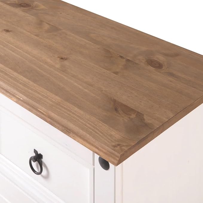 OS Home and Office Furniture Cottage Series Wood Buffet Sideboard in White