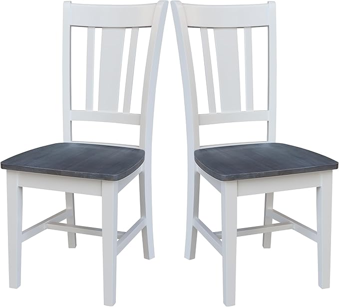International Concepts San Remo Splatback Chairs, White/Heather Gray