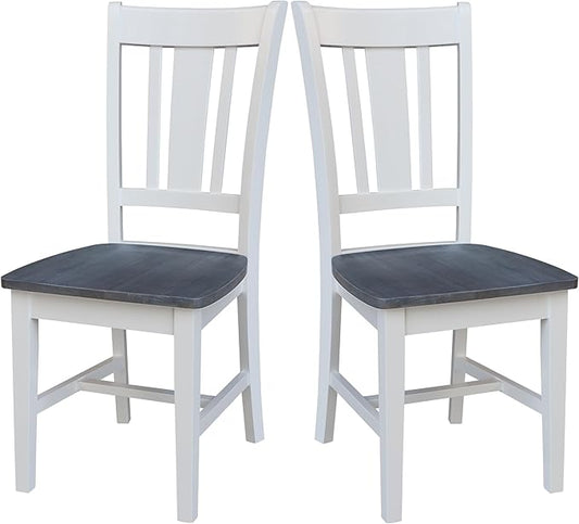International Concepts San Remo Splatback Chairs, White/Heather Gray