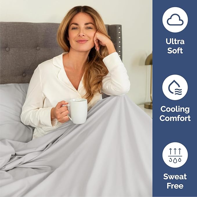 Twin XL Size 3 Piece Sheet Set - Comfy Breathable & Cooling Bed Sheets Set - Hotel Luxury Bedding for Women, Men, Kids, Teens, Boys & Girls - Deep Pockets, Soft, Wrinkle Free - Oeko-Tex - French Grey