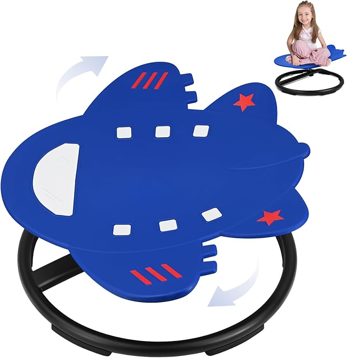 Kids Sensory Swivel Chair, Autism Spinning Chair for Kids Sensory, Autism Sensory Products Sit and Spin 360° Spinning Seat for Autistic ADHD Kids Indoor Outdoor Play (Blue)