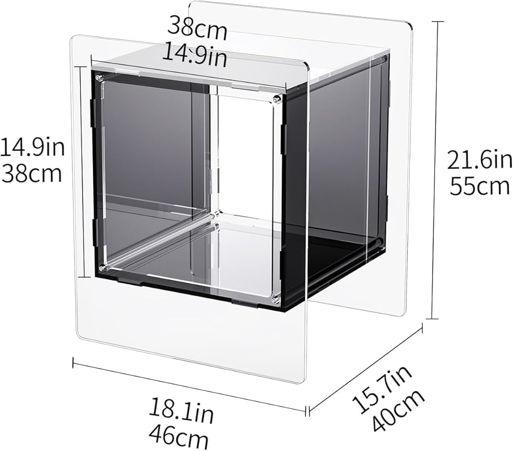 Acrylic Nightstand Colorful Bedside Table with Open Storage Shelf,Clear Side Table for Living Room (1, Black)
