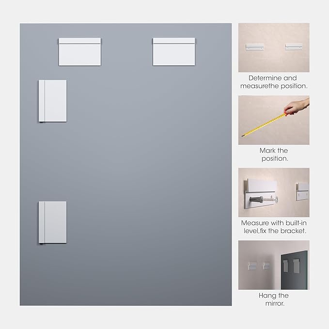 Hasipu 2-Pack 32" x 24" Bathroom Mirror, Mirrors for Sink, Frameless Mirror, Rectangle Mirror for Bathroom, Modern, Horizontal or Vertical