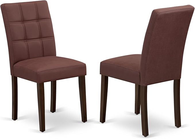 East West Furniture DOAS7-MAH-26 7 Piece Dining Table Set Contain A Dining Room Table and 6 Burgundy Polyester Fabric Upholstered Chairs, Mahogany