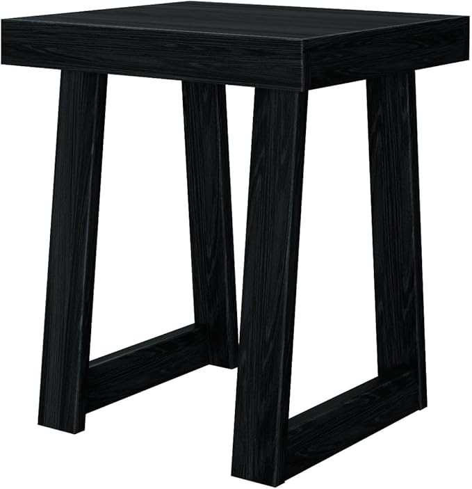 Plank+Beam Classic Square Side Table, Slim Side Table for Living Room, Narrow Nightstand for Small Spaces, Wood End Table for Bedroom, Black Wirebrush