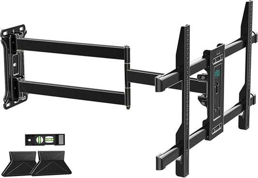 Pre-Assembled Corner TV Wall Mount for 32-80" TVs, Full Motion with Smooth Gliding Extension, 30" Long Arm, Single Stud Installation Holds 100lbs, Max VESA 600x400mm