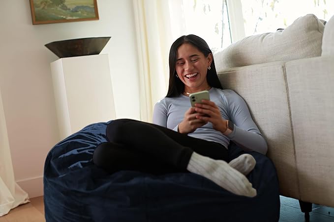 Sofa Sack Bean Bag Chair - Plush, Ultra Soft - Memory Foam Bean Bag Chair with Microsuede Cover - Stuffed Foam Filled Furniture and Accessories for Dorm Room 3 Feet - Navy