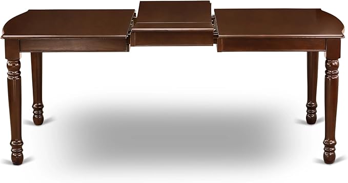 East West Furniture DOML7-MAH-W 7 Piece Dining Set Consist of a Rectangle Dining Room Table with Butterfly Leaf and 6 Wood Seat Chairs, 42x78 Inch, Mahogany