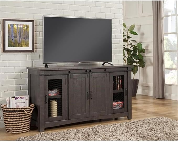 Martin Svensson Home Sierra 65" Solid Wood TV Stand, Grey