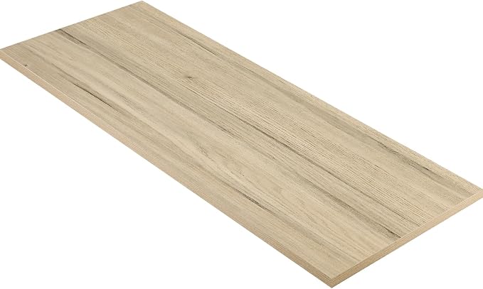 Kaboon Universal Tabletop 60"x18", Solid One-Piece Melamine Table Top, Double Desk L-Desk DIY, Home and Office Countertop, Oak/Grey Tone