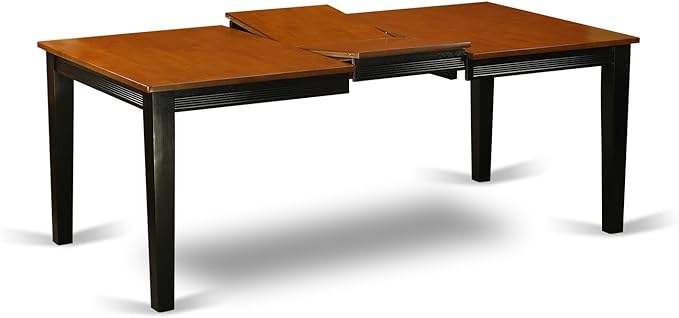 East West Furniture QUDA7-BCH-W 7 Piece Dining Table Set Consist of a Rectangle Dining Room Table with Butterfly Leaf and 6 Wood Seat Chairs, 40x78 Inch, Black & Cherry