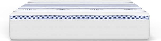 Vibe Gel Memory Foam Mattress, 12-Inch CertiPUR-US Certified Bed-in-a-Box, Queen, White
