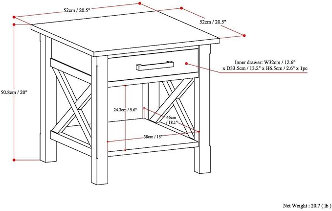 SIMPLIHOME Kitchener SOLID WOOD 21 inch Wide Square Contemporary End Side Table in Light Golden Brown for the Living Room and Bedroom
