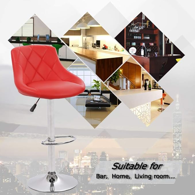 Bar Stools Barstools Swivel Stool Set of 2 Height Adjustable Bar Chairs with Back PU Leather Swivel Bar Stool Kitchen Counter Stools Dining Chairs