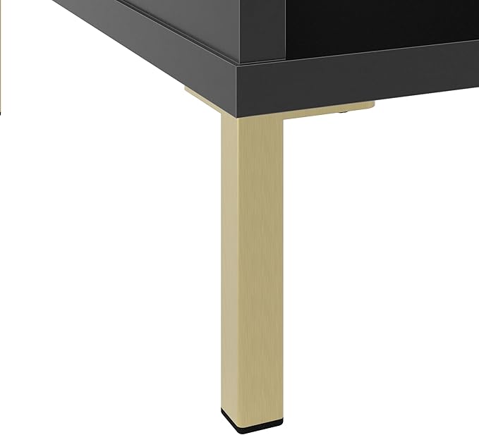 Bush Home Essence 58W TV Stand with Storage, Living Room Furniture, Essence Collection, Black Stipple