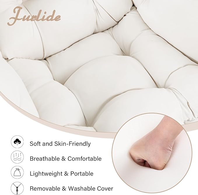 Lazy Chair with Ottoman, Comfy Fabric Accent Lounge Arm Chair with Lumbar Pillow and Folding Footrest, Reading Leisure Sofa Chair for Bedroom, Living Room, Dorm,Beige