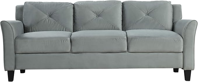3 Pieses Modern Living Room Sofa Sets Polyester Blend Button Tufted Sofa&Couch Include 3 Seaters Couch, Loveseat and Armchair with Ergonomically Curved Armrests for Home Apartment Office