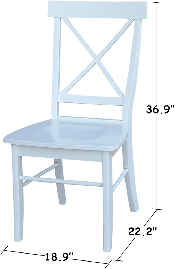 Set of Two X-Back Dining Chairs, White