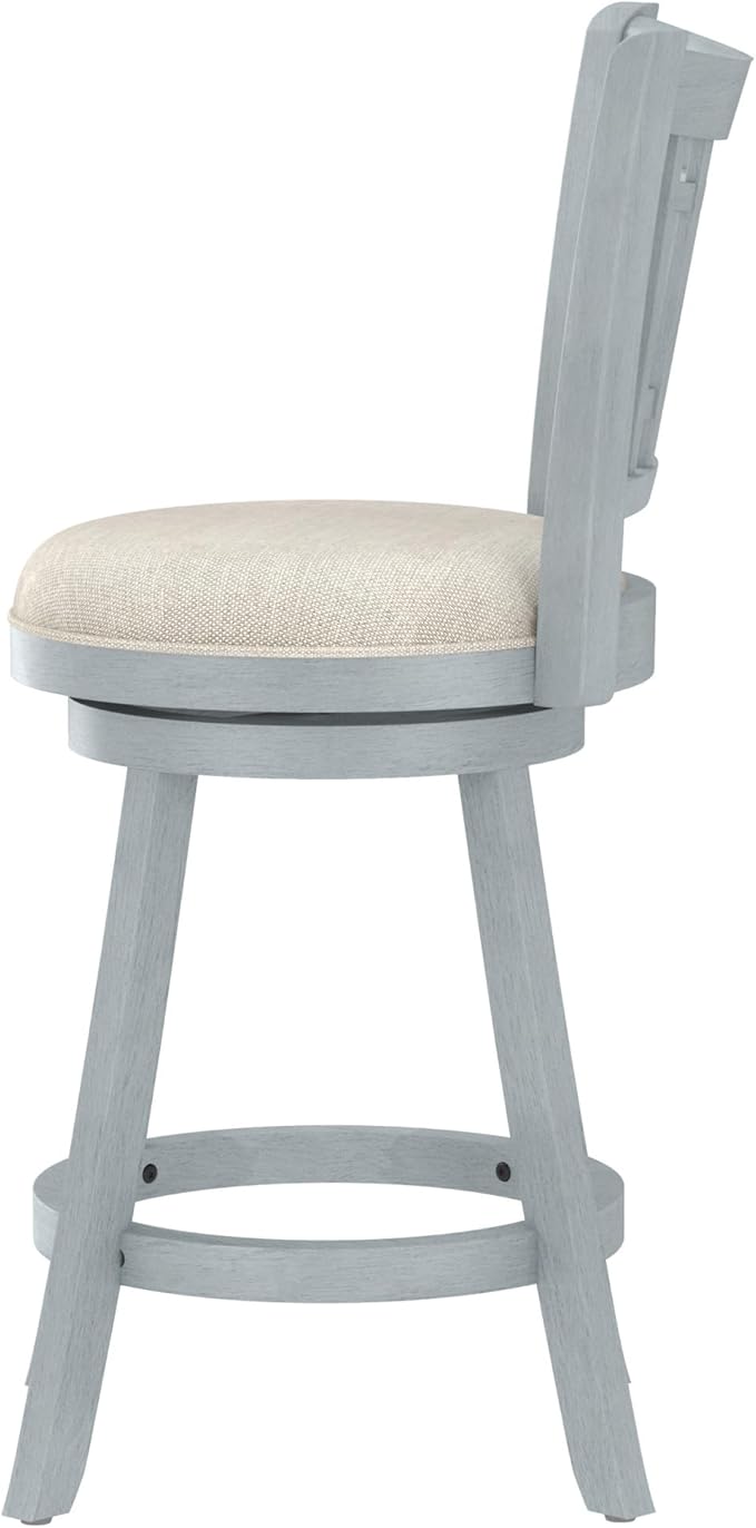 Hillsdale Fairfox 24.5" Wood Swivel Counter Height Stool, Blue Wire Brush