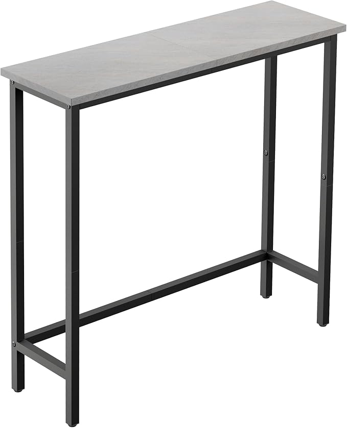 HollyHOME Narrow Hallway Table, 29.5" Small Console Table, Slim Entryway Table, Sofa Table, for Hallway, Bedroom, Living Room, Foyer, Dark Grey Visit The Store