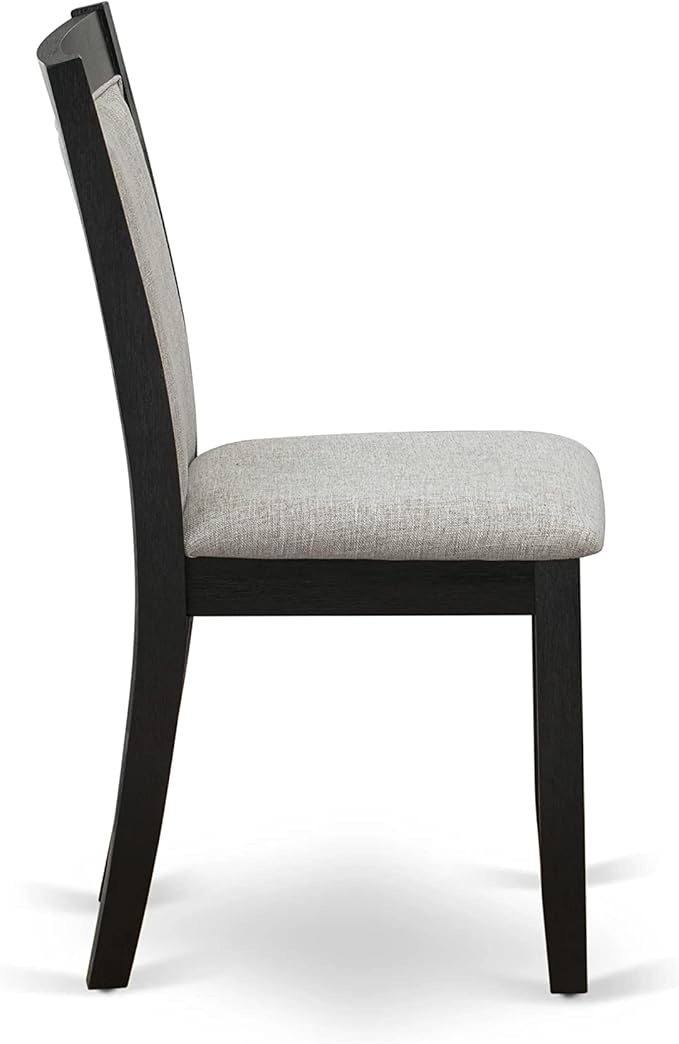 East West Furniture X627MZ606-6 6 Piece Dining Table Set Contains a Rectangle Dining Room Table with X-Legs and 4 Shitake Linen Fabric Parson Chairs with a Bench, 40x72 Inch, Multi-Color