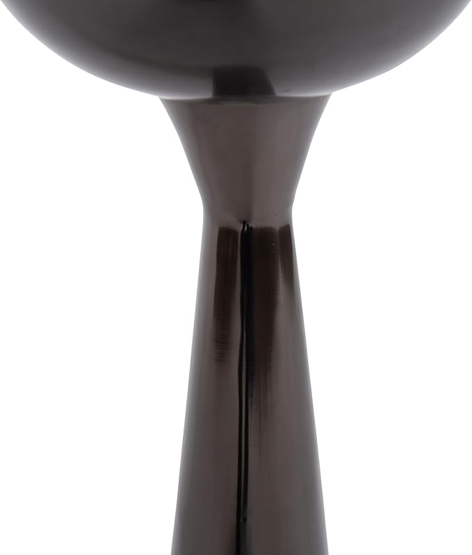 Kate and Laurel Chandon Modern Sophisticated Drink Table; 8 x 8 x 23; Gray Gunmetal; Contemporary Sculptural Plant Pedestal Table with Unique Tinted Tabletop and Polished Metallic Finish