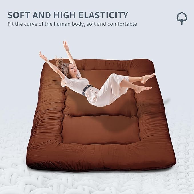 Japanese Floor Mattress,Roll Up Memory Foam Tatami Mat Easy to Store and Portable,Futon Mattress Suitable for Camping and Guest Room (Carbon, Twin (80" x 36"))