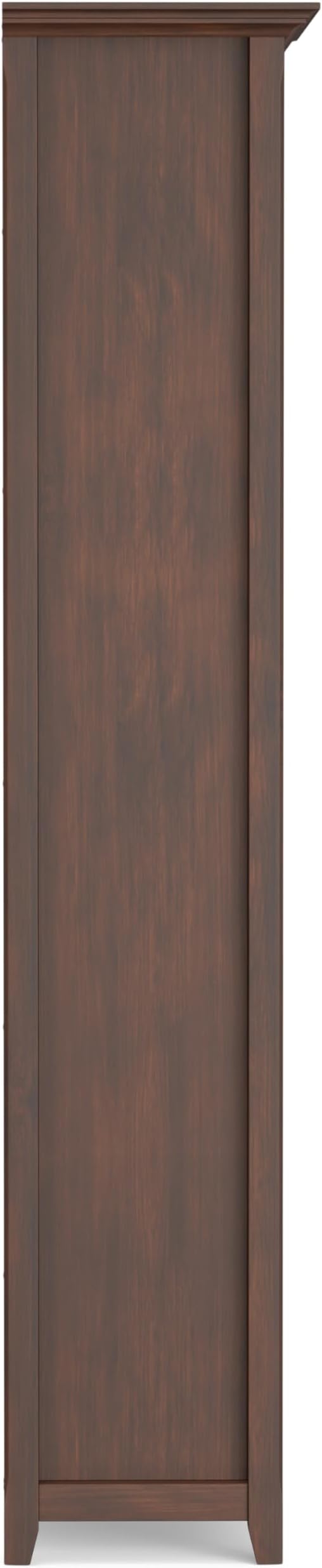 SIMPLIHOME Amherst Bookcase - 70 inch Tall 5-Shelf Solid Wood Bookshelf in Russet Brown, Transitional Storage for Living Room, Study Room or Office with Adjustable Shelves and Tapered Legs
