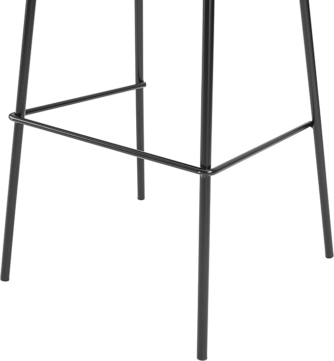 Crosley Furniture Riley Upholstered Seat Bar Stools Set of 2, Gray/Matte Black