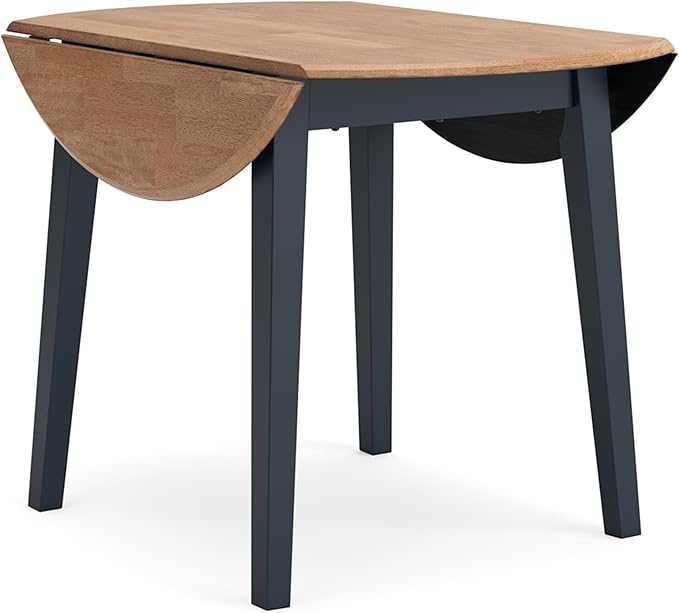 Signature Design by Ashley Gesthaven Modern Dining Drop Leaf Table with 4 Legs, Light Brown & Blue
