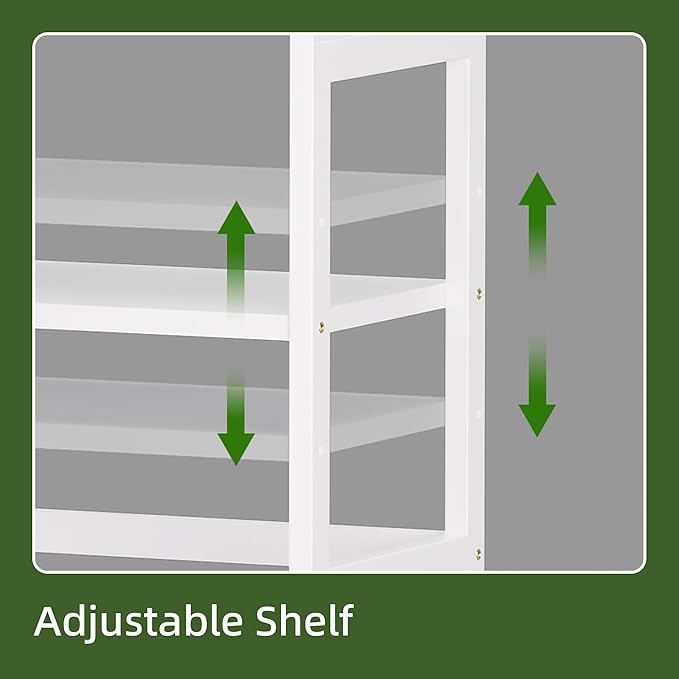 5-Tier Bookshelf, Industrial Bookcase with Bamboo Frame, Modern Display Standing Shelf Unit, Tall Wood Storage Organizer for Living Room, Home Office, White