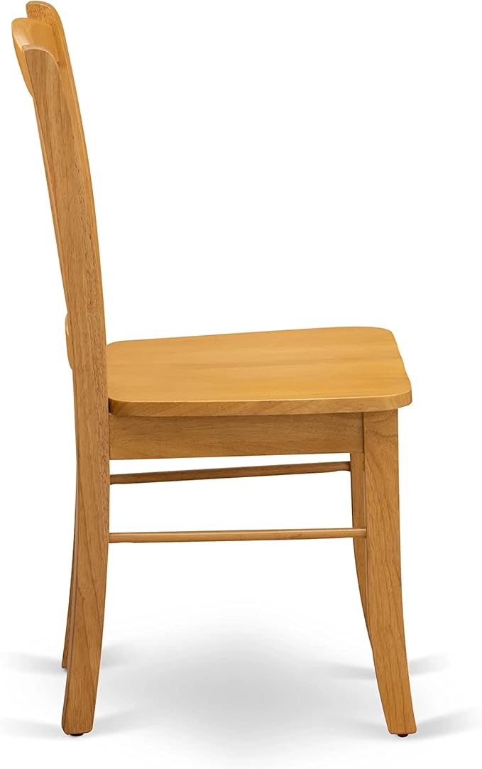 East West Furniture MZDL5-OAK-W 5 Piece Dining Room Table Set Includes a Rectangle Kitchen Table with Dropleaf and 4 Dining Chairs, 36x54 Inch, Oak