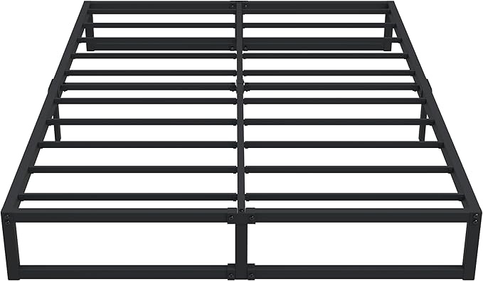 12 Inch King Size Bed Frame Sturdy Mattress Foundation, Heavy Duty Metal Platform with Steel Slats Support No Box Spring Needed, Noise Free, Easy Assembly, Black