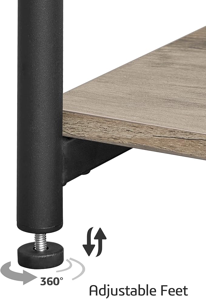 TUTOTAK End Table with Charging Station, Side Table with 2 USB Ports and 2 Outlets, 21.8”H 2-Tier Nightstand with Storage Shelf, Sofa Table TB01BG025 (1 pc)